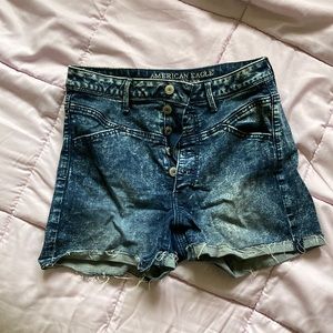 American Eagle acid wash denim shorts
